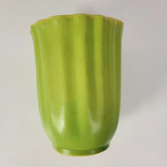 Vintage Roseville Pottery Planter Ribbed Flower‎ Plant Pot 6.25" Green Glazed - Picture 10 of 16
